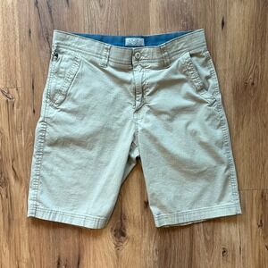 Ocean Coast Mens Khaki Tan Ripstop Stretch Flat Front Shorts Size 32